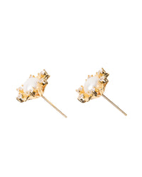 Boucles d'oreilles avec perle d'eau douce et zirconium scintillant