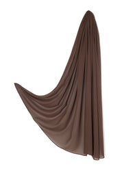 Mousseline de soie écharpe femme châle enveloppe pour robe de soirée robe de cocktail 70x180, brun chocolat