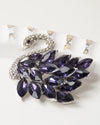 Swan" brooch, purple