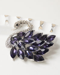 Swan" brooch, purple