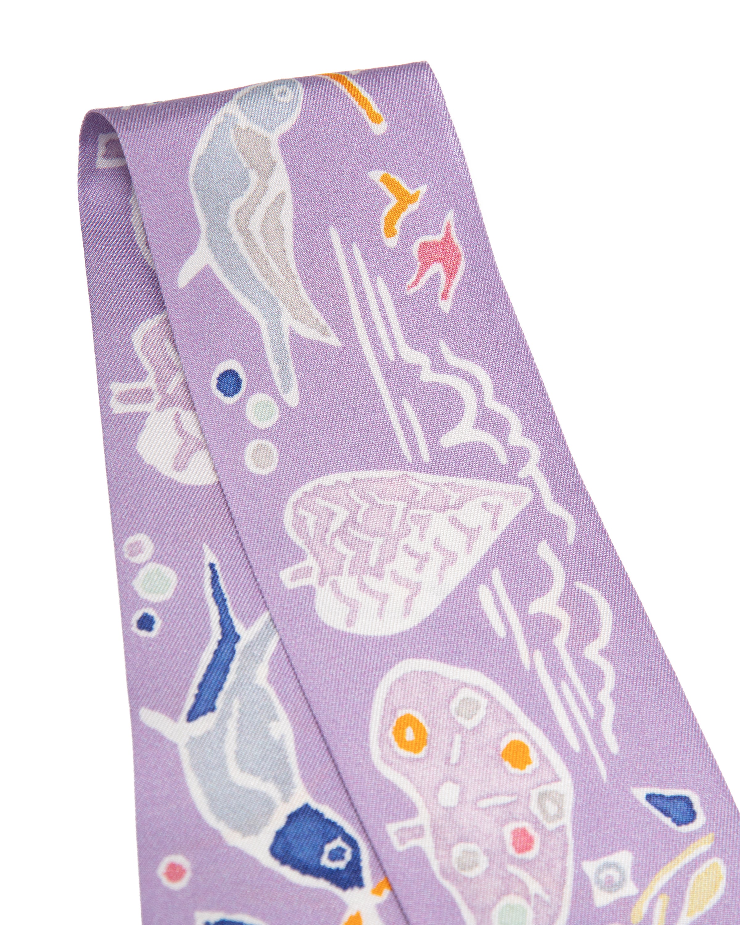 Seidenbandeau schmal beidseitig, playground  5 x 88 cm flieder