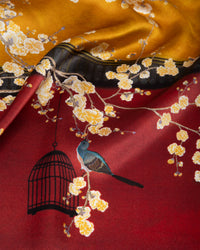 Seidenschal Palastblüte Rotgold 55 x 175 cm