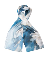 Seidenschal Magnolie Aquarell 55 x 175 cm