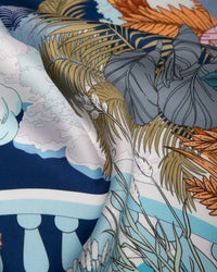 Seidentuch Premium Twill-Seide quadratisch 64x64cm, Sky Garden bei Nacht