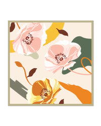 Seidentuch Premium quadratisch 64x64cm handrolliert, Blütenpoesie