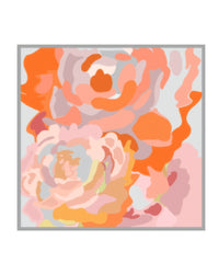 Seidentuch Premium quadratisch 86x86cm handrolliert, Rosentuscherei orange