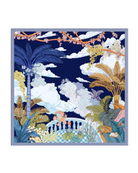 Seidentuch Premium Twill-Seide quadratisch 64x64cm, Sky Garden bei Nacht
