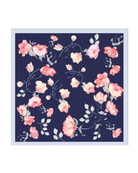 Seidentuch Premium quadratisch  64x64cm, Mohnblüte rosa