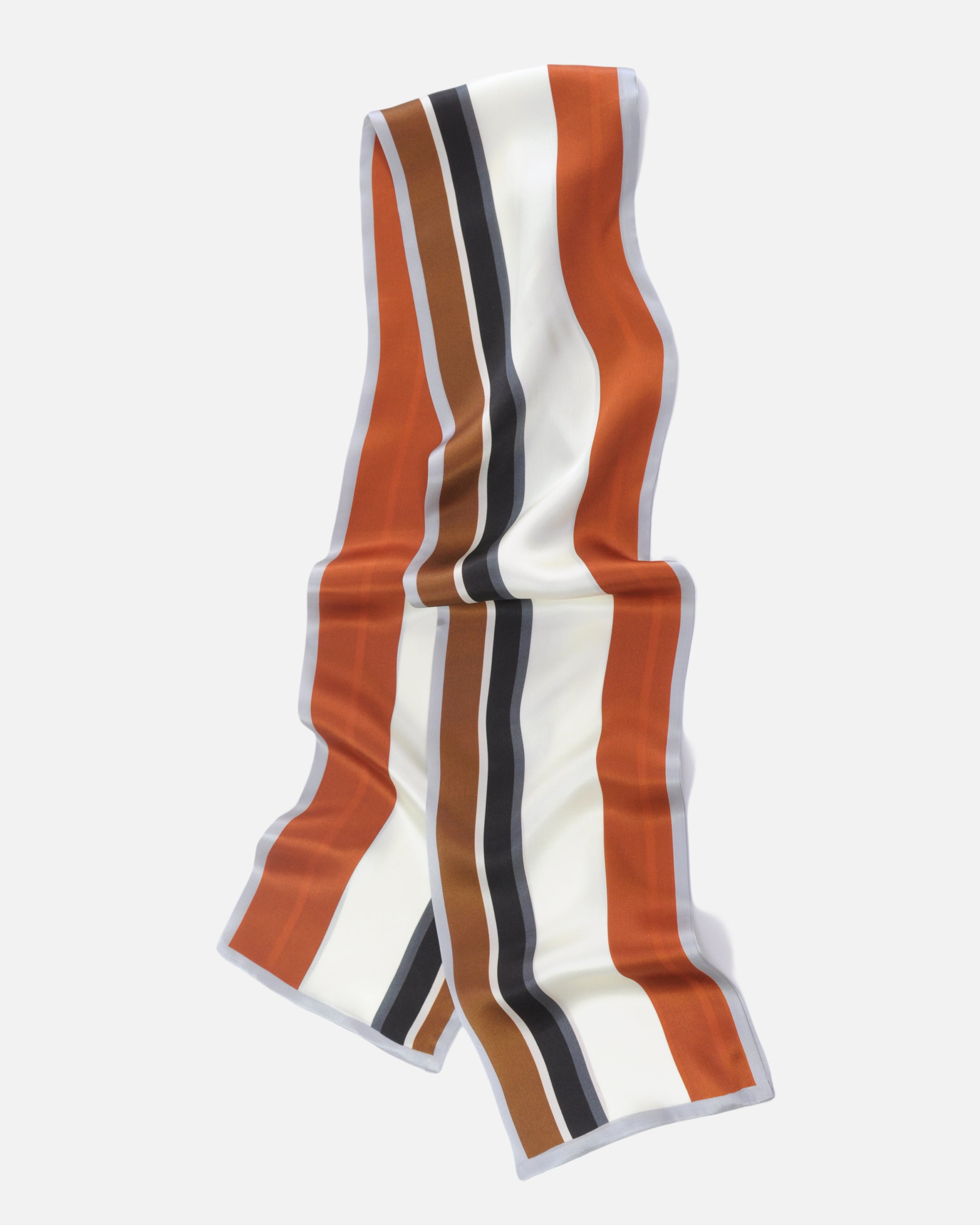 schmaler Seidenschal caramel, beige, weiss, schwarz